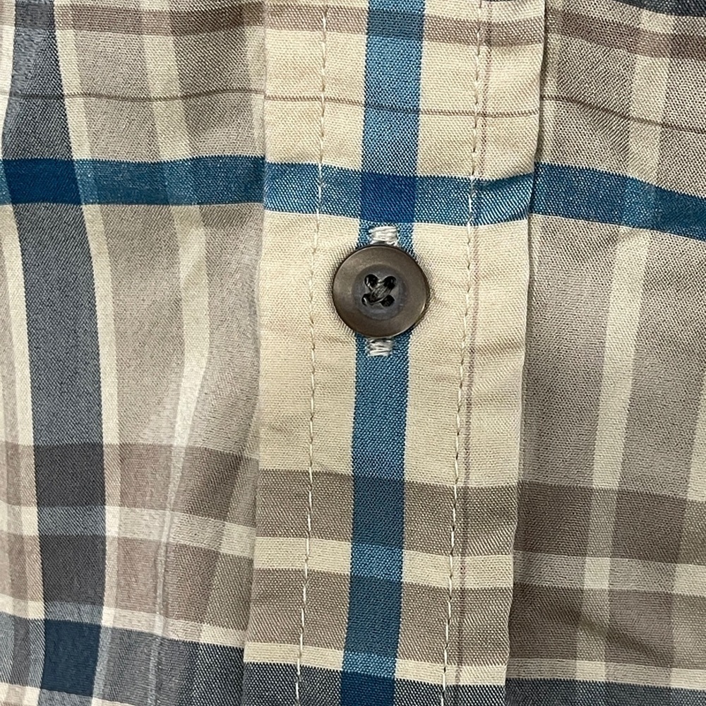 PRANA Men's Offwidth Short Sleeve Button Front Shirt Plaid Organic Cotton XL - Picture 3 of 5
